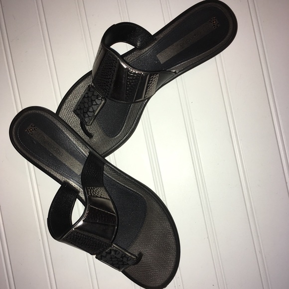 grendha Shoes - Grendha ladies size 9 brown & black wedge sandals